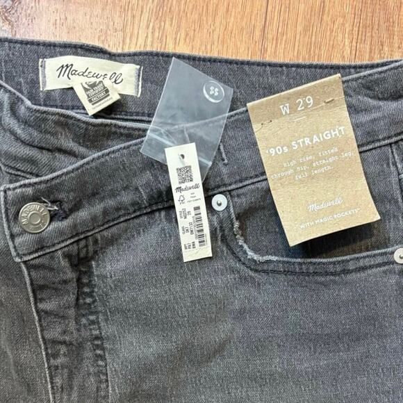 NWT Madewell The '90s Straight Jean in Burwick Wash: Cross-Tab Edition Size 29 - Picture 6 of 9